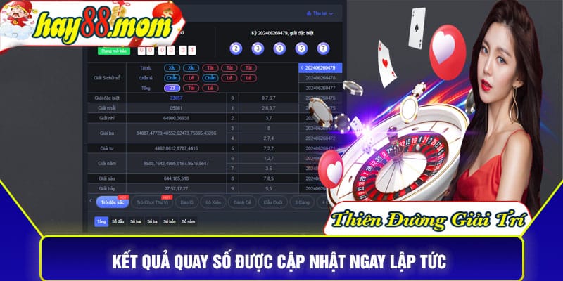 Kết quả quay số được cập nhật ngay lập tức